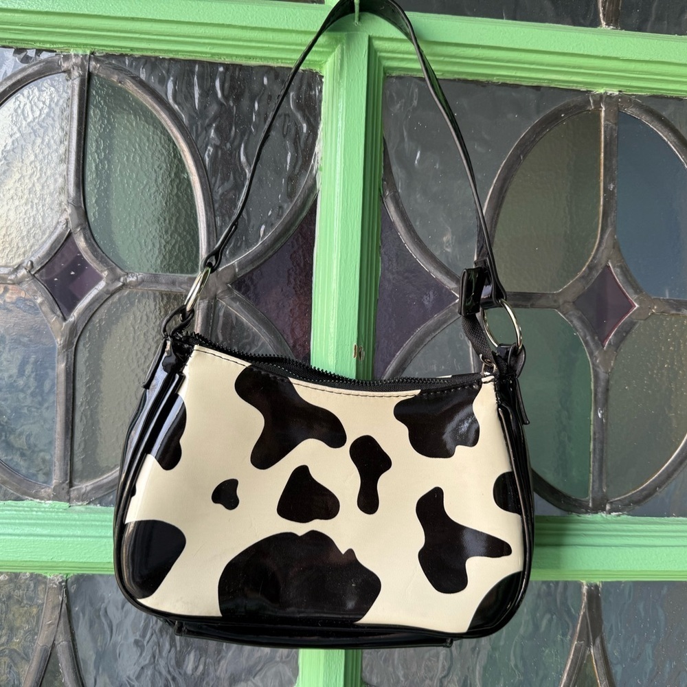 Stylish Black and White Cow Print Women's Bag - Picture 2 of 2
